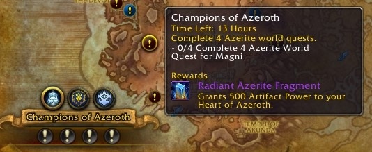how to open up world quests bfa