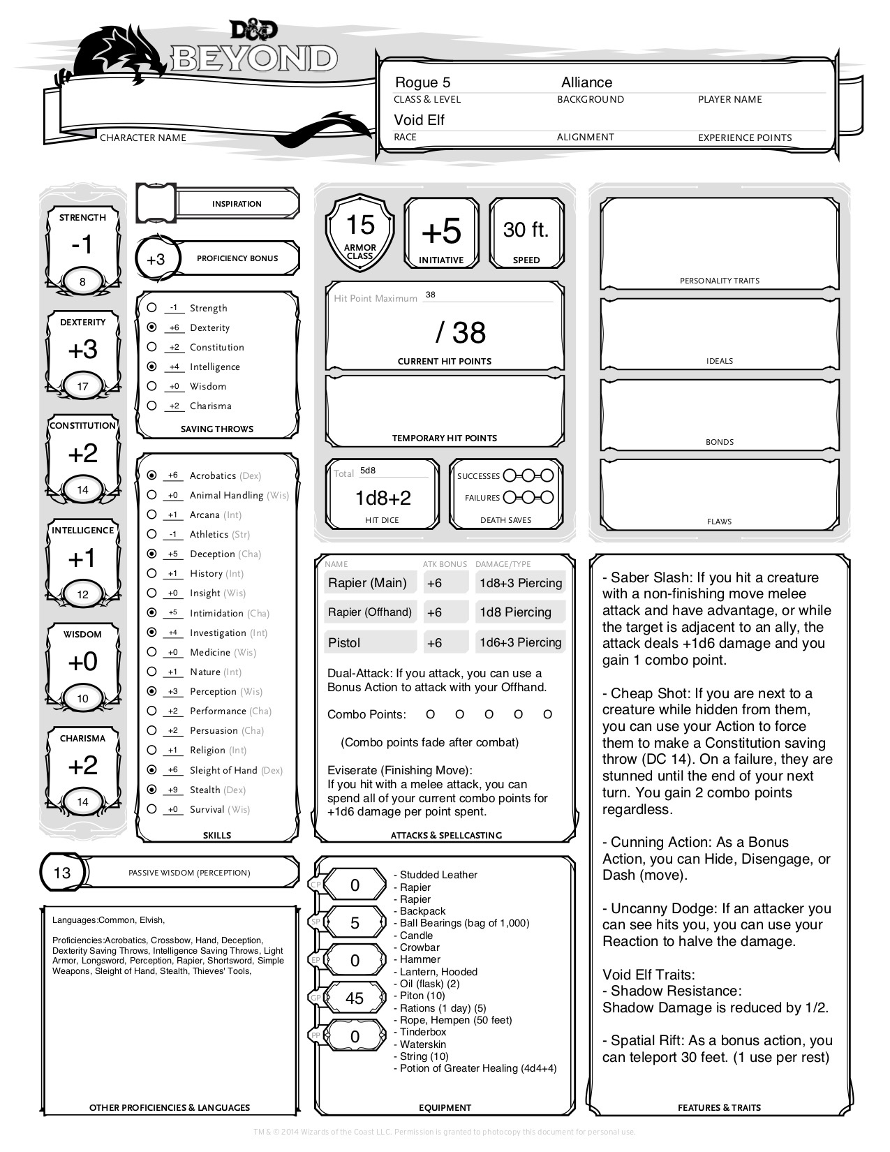 How To Make A Good Character Sheet