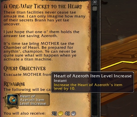 Fysik nummer Repressalier Magni's 8.1.5 Questline Now Increases the Item Level of your Heart of  Azeroth - Wowhead News