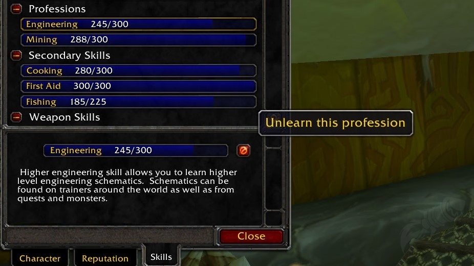 how do you change professions in wow