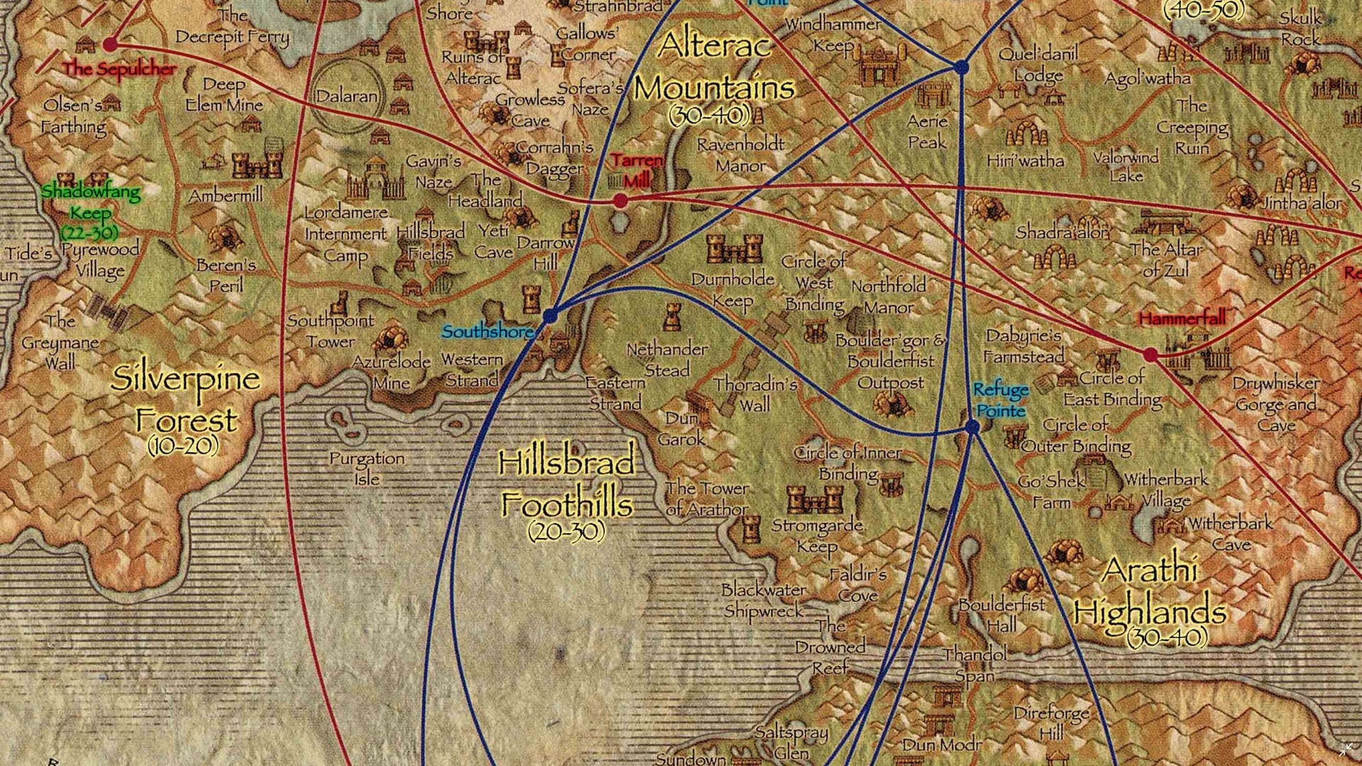 World of Warcraft Vanilla Azeroth World Map High Quality A3 